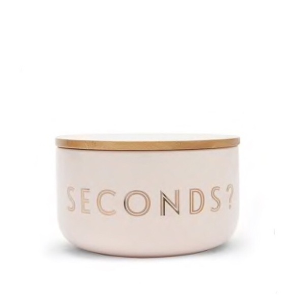 NEW Blush Pink Gold Wooden Top Food Storage Bowl - Picture 2 of 4